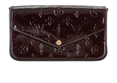 Pochette Felicie Vernis, &pound;450, Handbags, Burgundy, Patent Leather, Front view